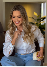 Carregar imagem no visualizador da galeria, CAMISETE FEMININO ESTAMPADO LINHO BRANCA