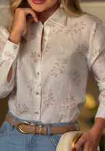 Carregar imagem no visualizador da galeria, CAMISETE FEMININO ESTAMPADO LINHO BRANCA