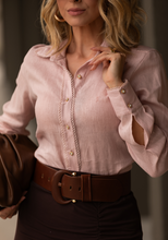 Carregar imagem no visualizador da galeria, CAMISETE FEMININO LINHO GUIPIR M/L