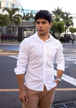 Carregar imagem no visualizador da galeria, CAMISA SLIM CITRINO MAQUINETADA ALGODÃO EGÍPCIO