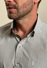 Carregar imagem no visualizador da galeria, CAMISA TRAD. LIST. FIO 60 M/L BUTTON DOWN