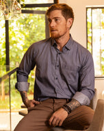 CAMISA TRAD. LIST.  ALGODÃO EGÍPCIO M/L