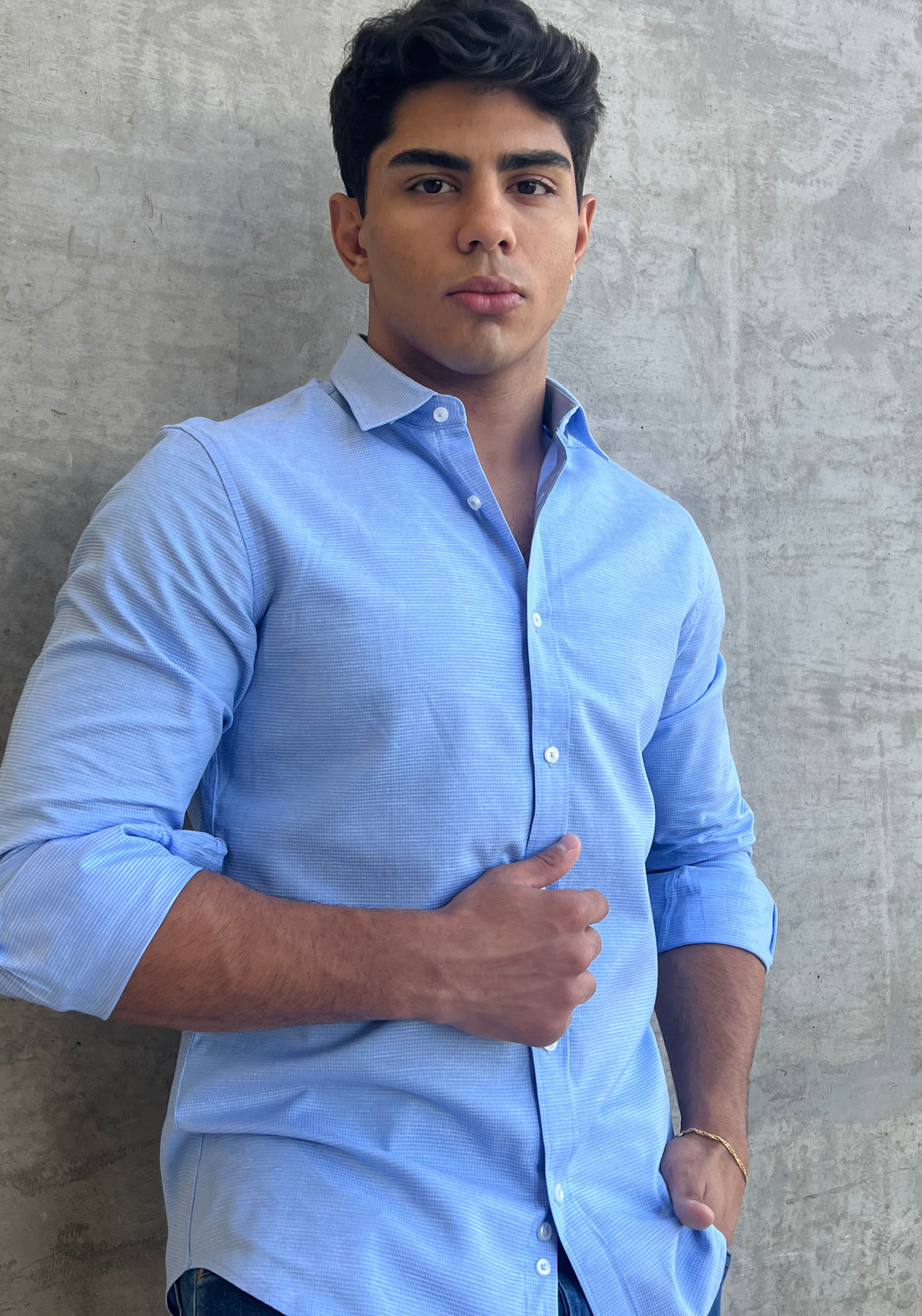 CAMISA SLIM MAQUINETADA M/L