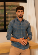 CAMISA SLIM XADREZ FIO 60 M/L