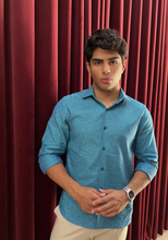 Carregar imagem no visualizador da galeria, CAMISA SLIM FIT ALGODÃO COM LINHO M/L
