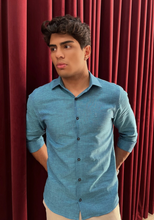 Carregar imagem no visualizador da galeria, CAMISA SLIM FIT ALGODÃO COM LINHO M/L
