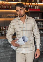 Carregar imagem no visualizador da galeria, CAMISA SLIM XADREZ ALGODÃO COM LINHO
