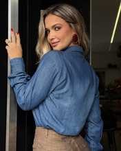 Carregar imagem no visualizador da galeria, CAMISETE JEANS FEMININO C/BOLSOS M/L
