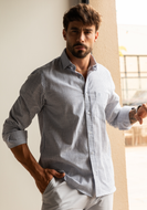 CAMISA TRAD. LISTRADA FIO 60 MARINHO