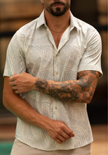 Carregar imagem no visualizador da galeria, CAMISA SLIM ESTAMPADA ALGODÃO COM LINHO M/C
