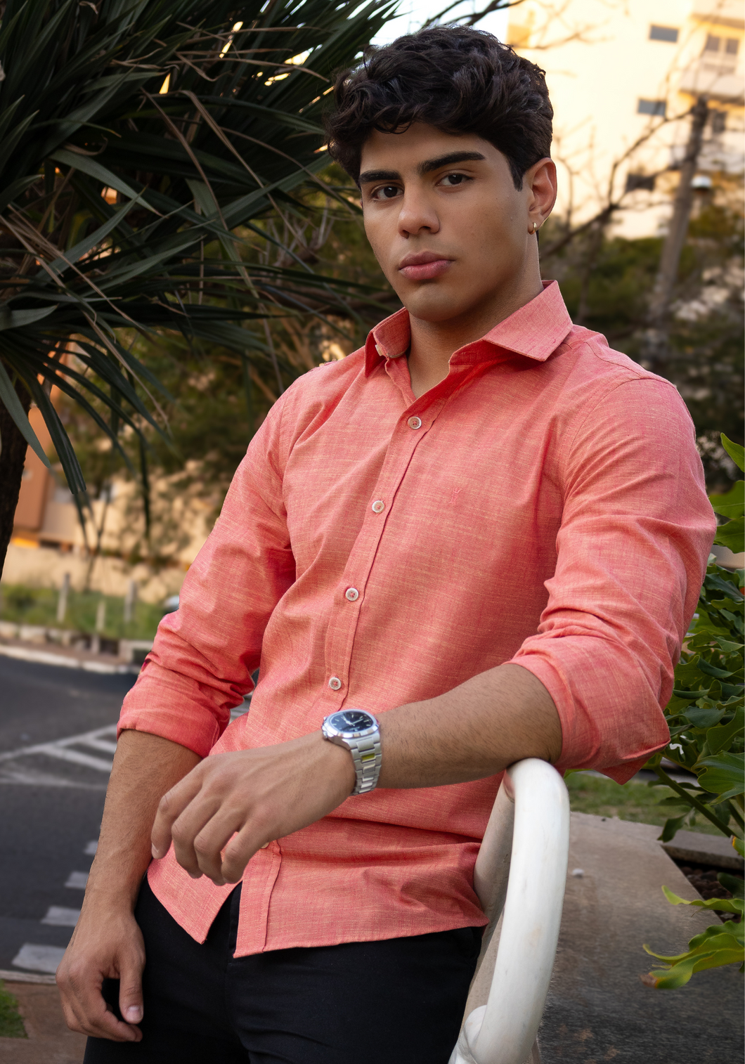 CAMISA SLIM FIO 60 SLUB M/L